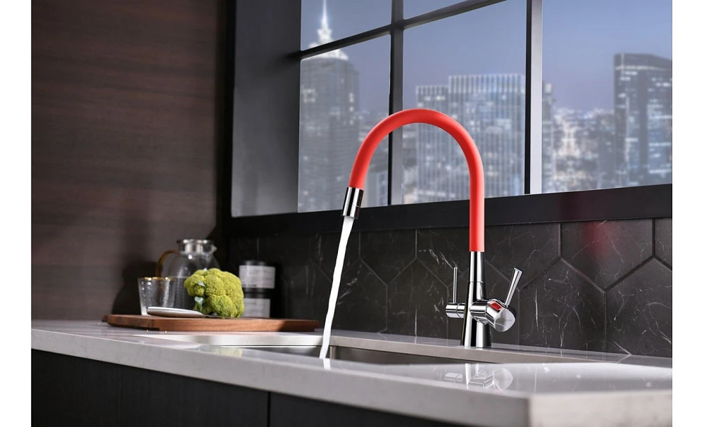 Смеситель для кухни Lemark Comfort LM3075C-Red